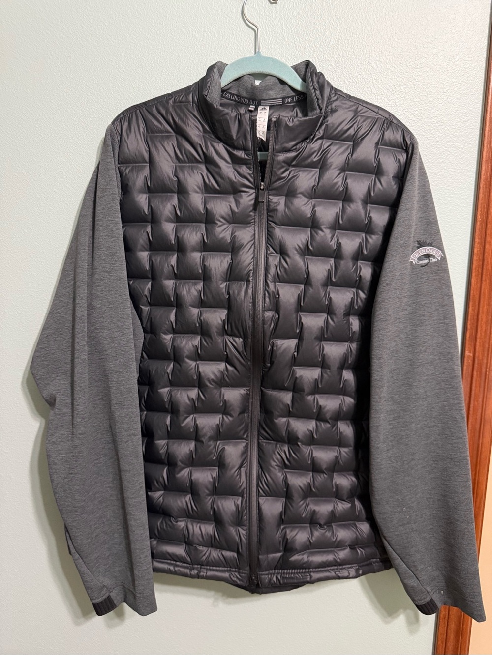 Adidas Frostguard Down Golf Jacket Men's Gray Black Hybrid Puffer Full Zip 2X